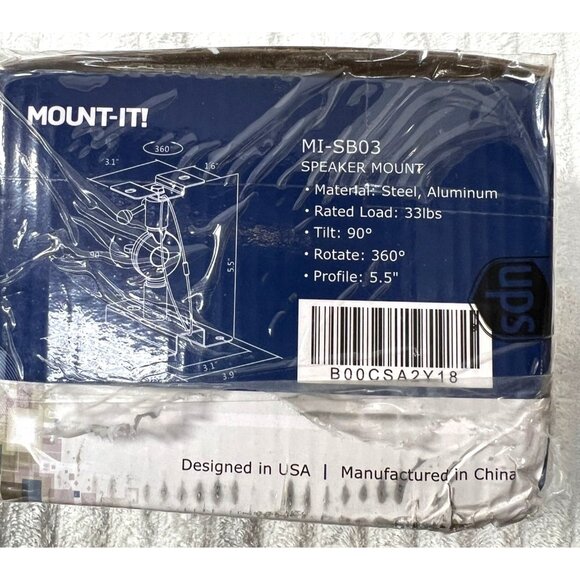 Mount-It! Speaker Mount MI-SB03 Steel/Aluminum Adjustable 33lbs Load 360° Tilt 9 - Picture 3 of 9
